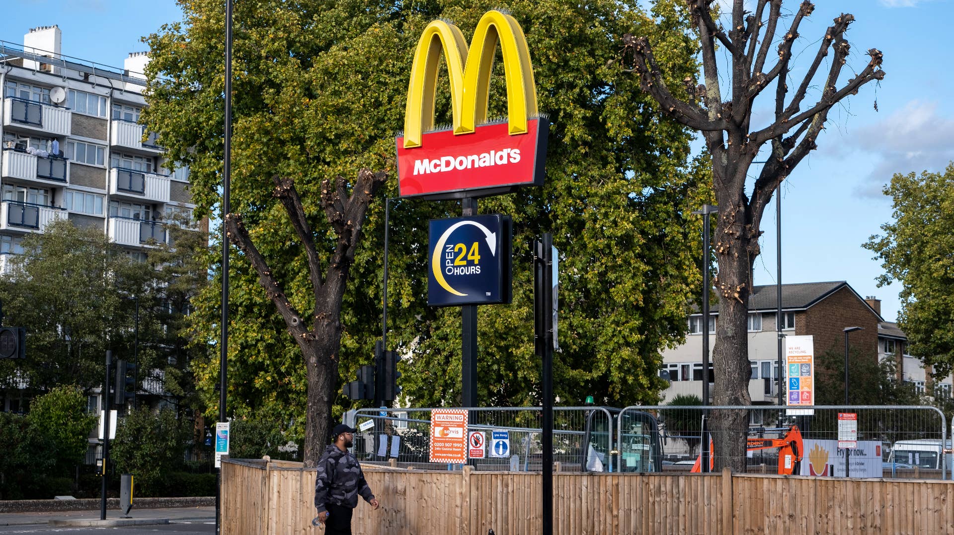 24 hour McDonalds fast food restaurant in Canning Town.