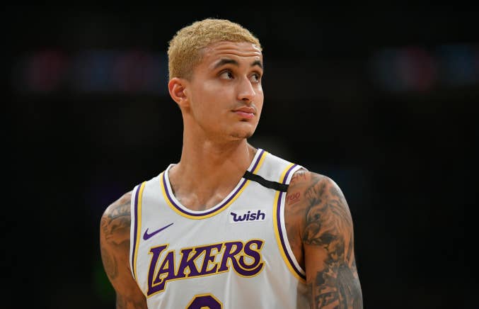 Kyle Kuzma #0 of the Los Angeles Lakers