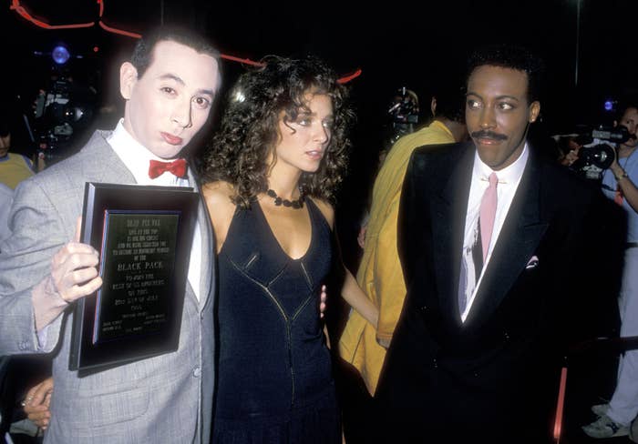 Paul Reubens, Valeria Golino, and Arsenio Hall attend the Big Top Pee wee Hollywood Premiere