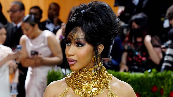 Cardi B is pictured on the red carpet