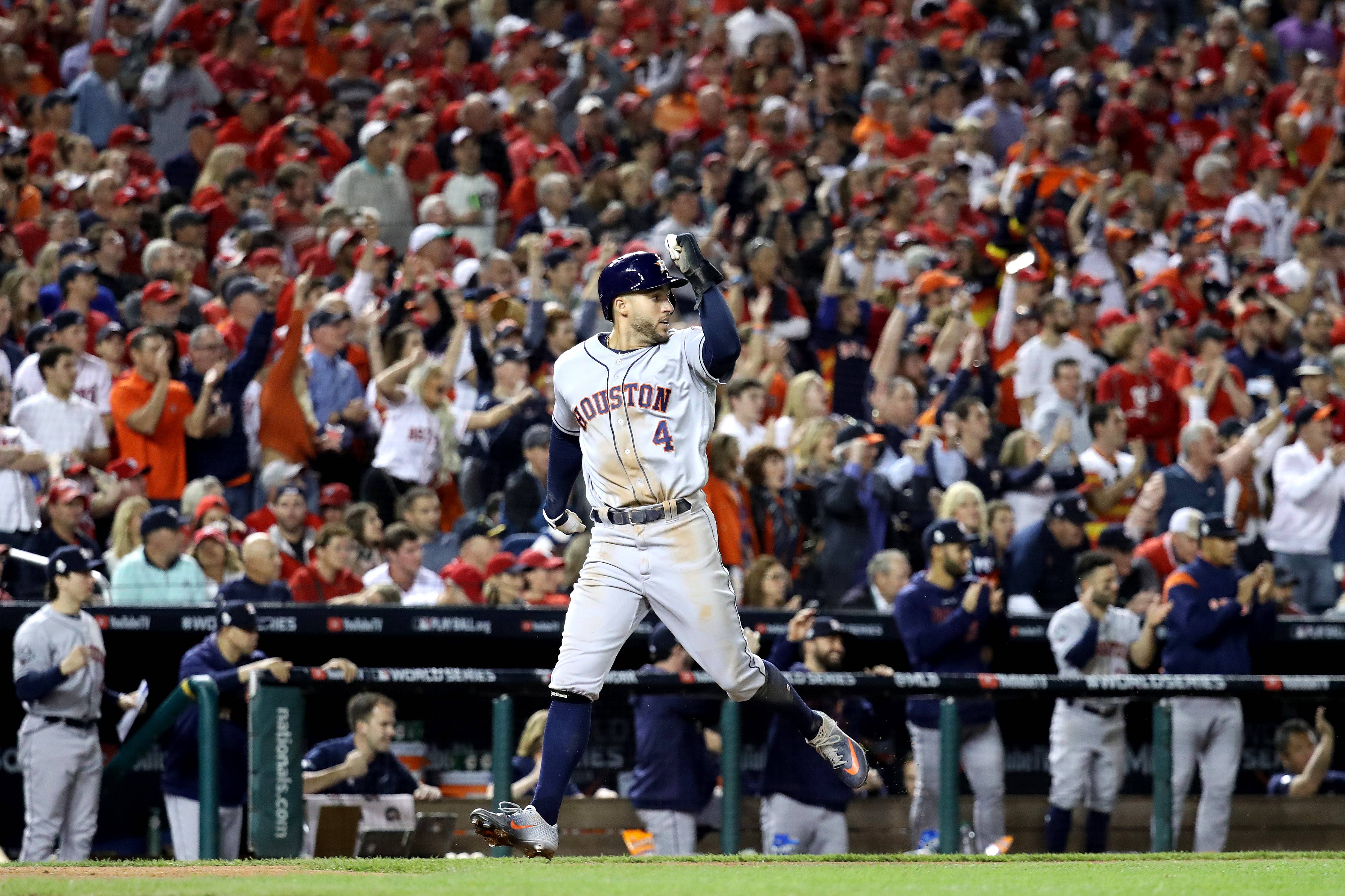 Women Flash Astros Pitcher Cole At Last Nights World Series Game