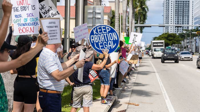 Protests against Ron DeSantis&#x27; ban on abortion in Florida