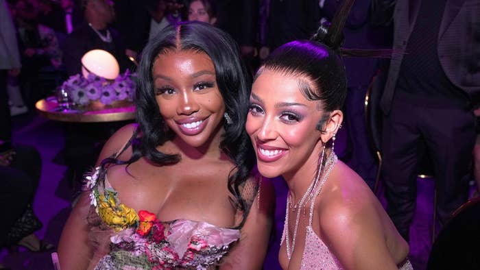 SZA and Doja Cat attend the 64th Annual GRAMMY Awards