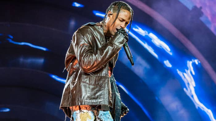 Travis Scott performs during 2021 Astroworld Festival at NRG Park