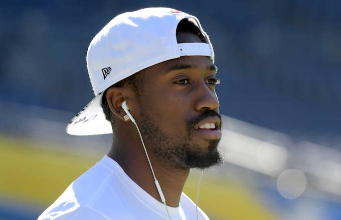Marquette King before a game.