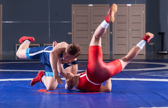 Grappling stock image.