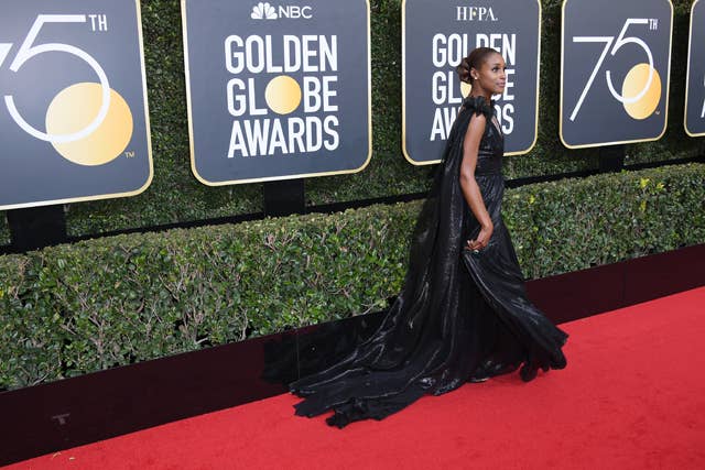 Issa Rae on the Golden Globes 2018 red carpet