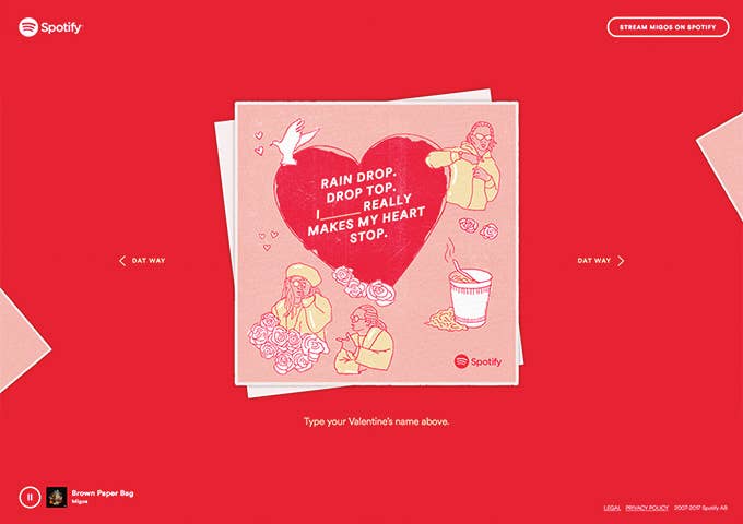 Spotify x Migos Valentine's Day E Cards