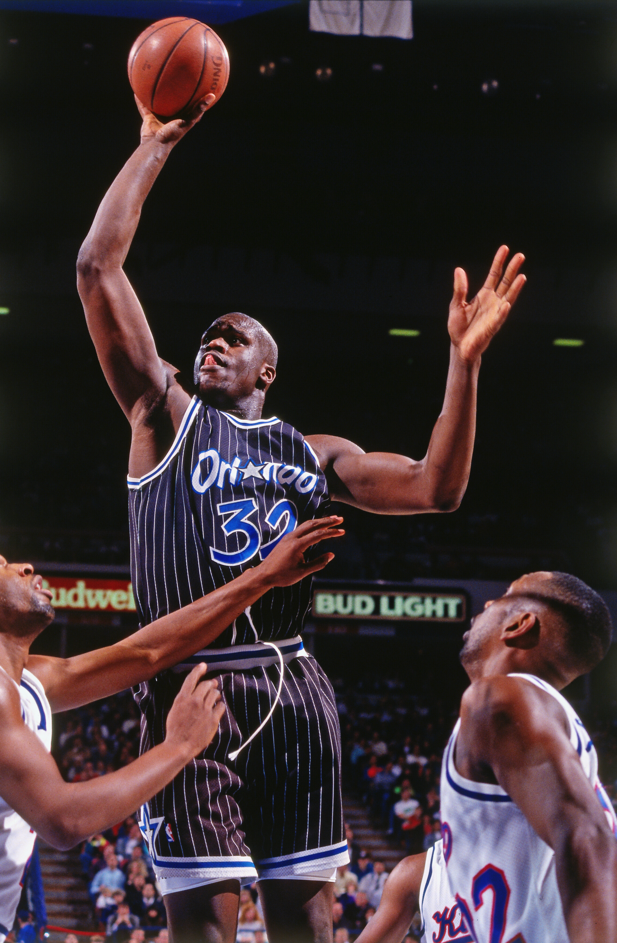 This is a photo of Shaquille O&#x27;Neal in his 1993 season with the Magic.