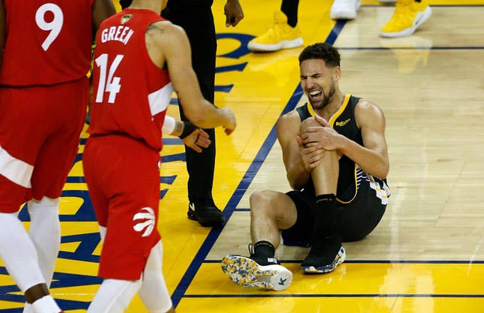 Klay Thompson tears his ACL in Game 6 of the 2019 Finals