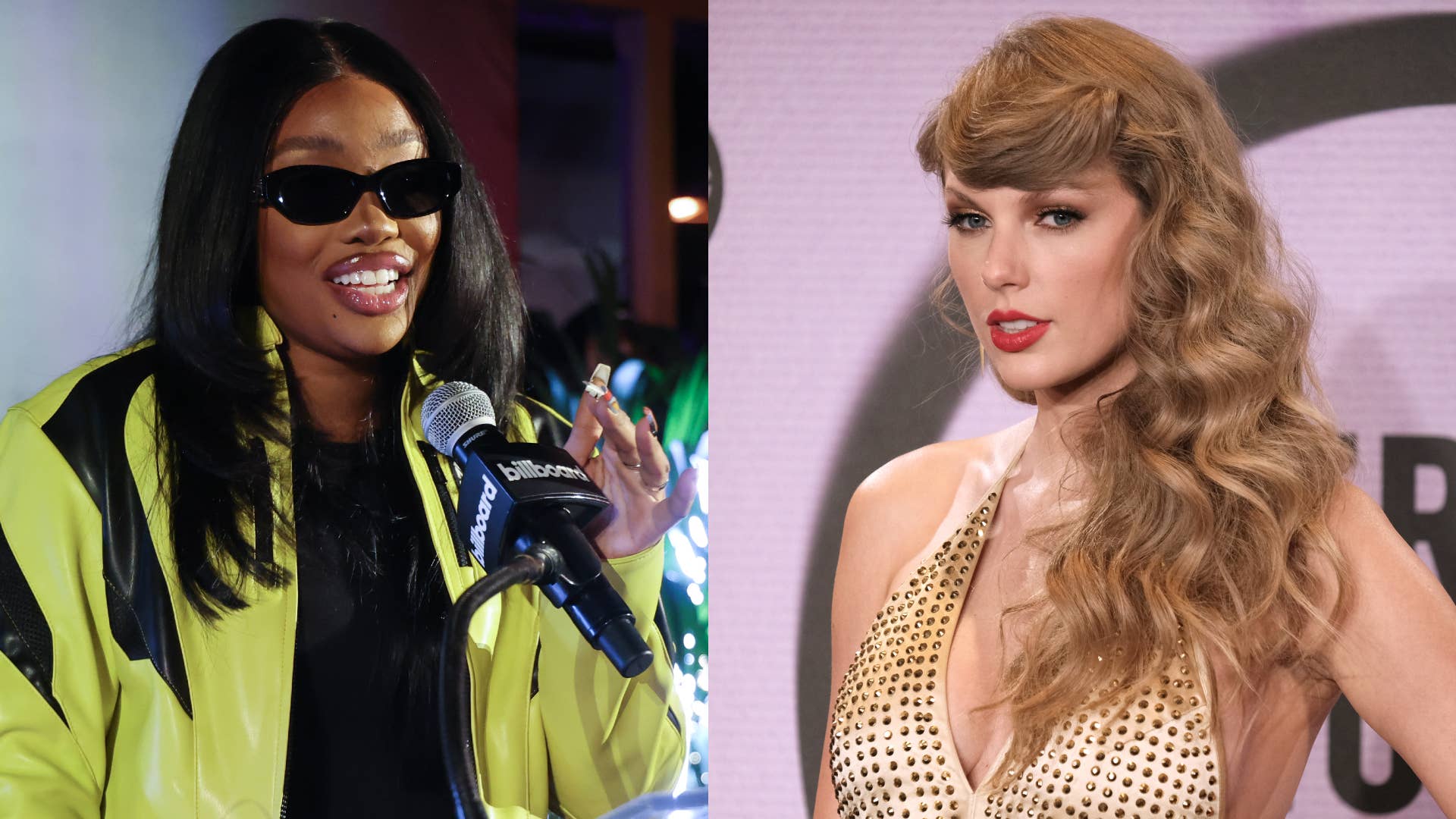 SZA and Taylor Swift are pictured in separate photos