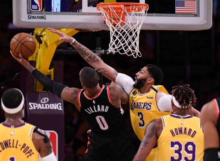 Damian Lillard Anthony Davis Blazers Lakers LA 2020