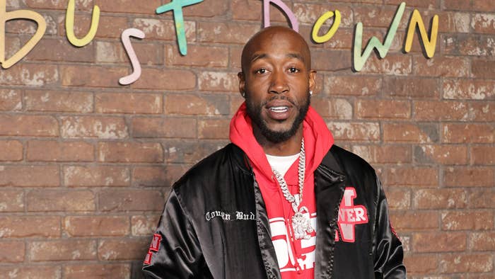 Freddie Gibbs attends Peacock&#x27;s launch of &quot;Bust Down&quot; at Academy LA on March 14, 2022 in Los Angeles