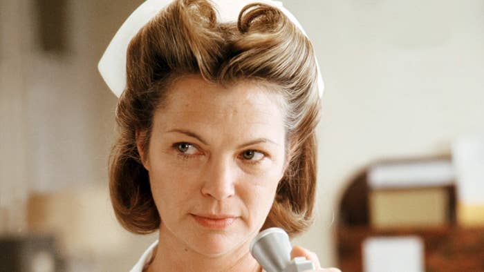 American actress Louise Fletcher as Nurse Ratched in &#x27;One Flew Over The Cuckoo&#x27;s Nest&#x27;