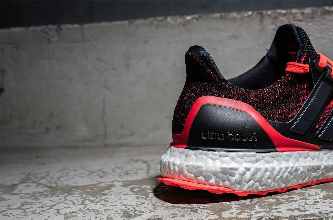 adidas Ultra Boost 2.0 Core Black Solar Red (Youth)