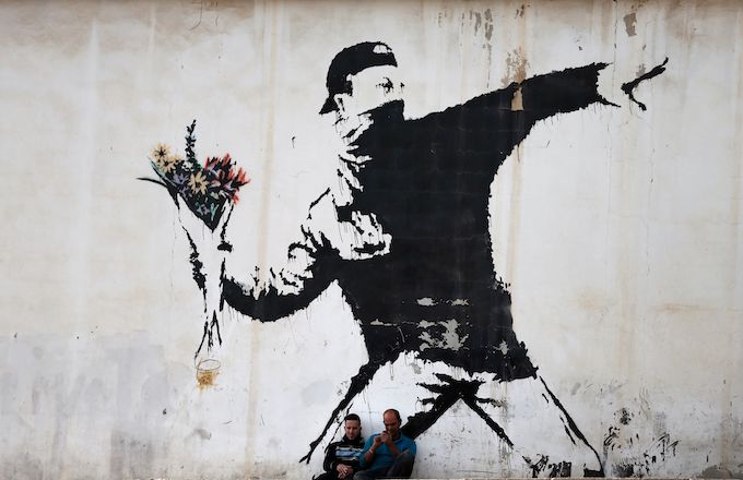 A Banksy mural.