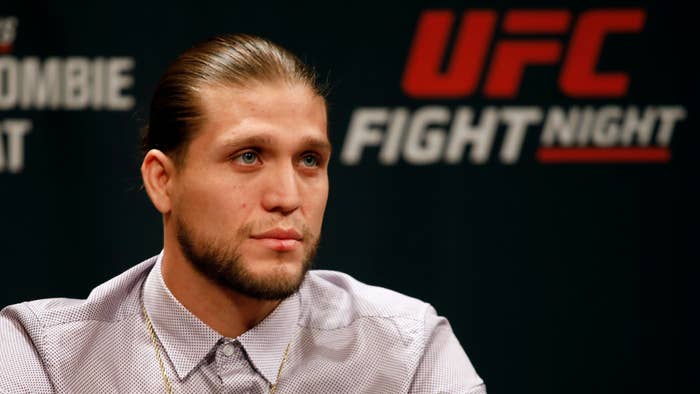 Brian Ortega attends the press conference of the mixed martial arts