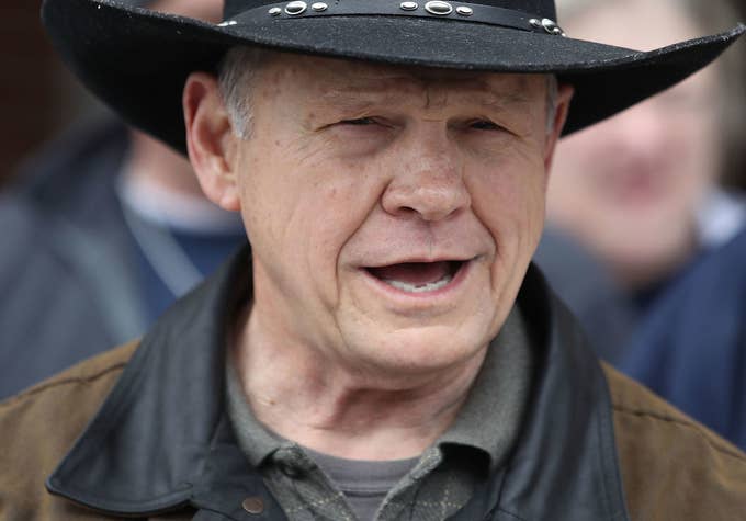 Republican Roy Moore at a polling location on December 12, 2017 in Gallant, Alabama