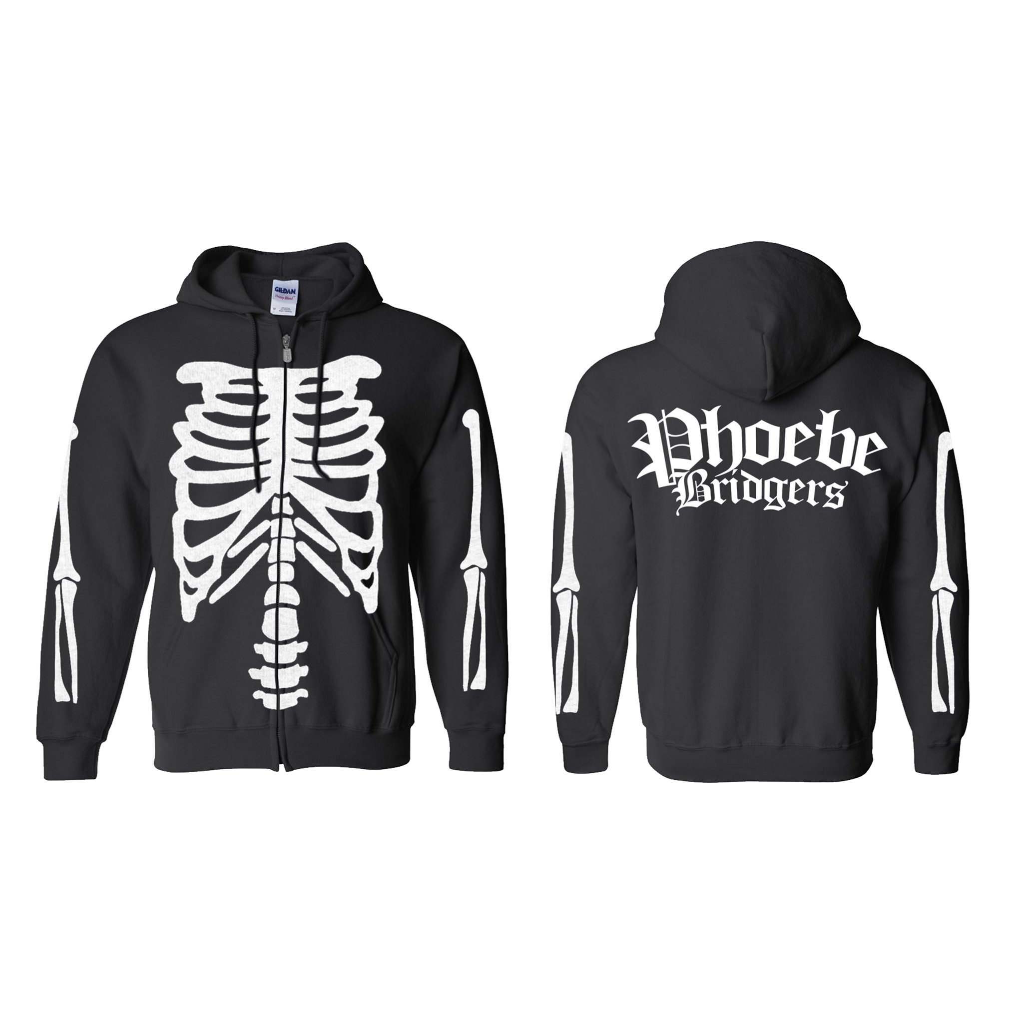 phoebe bridgers skeleton zip hoodie