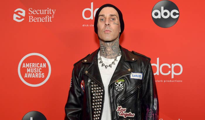 Travis Barker attends the 2020 American Music Awards