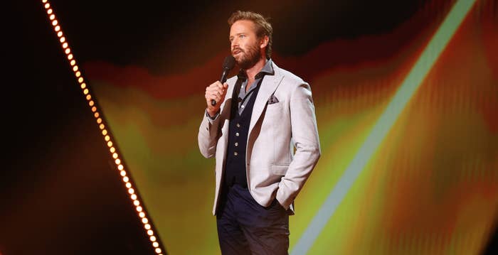 Armie Hammer speaks onstage at E! People&#x27;s Choice Awards