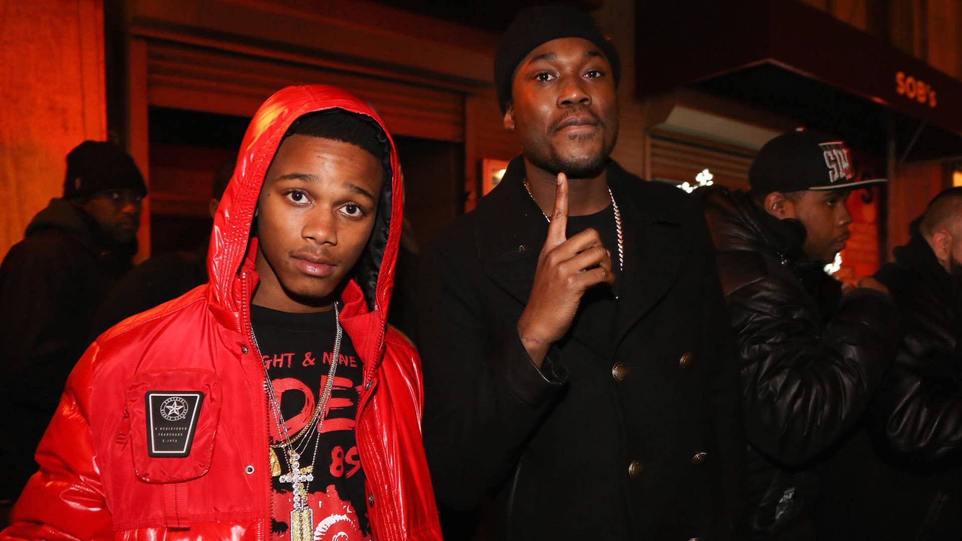 Lil Snupe and Meek Mill attend Rockie Fresh "Electric Highway" Release Party