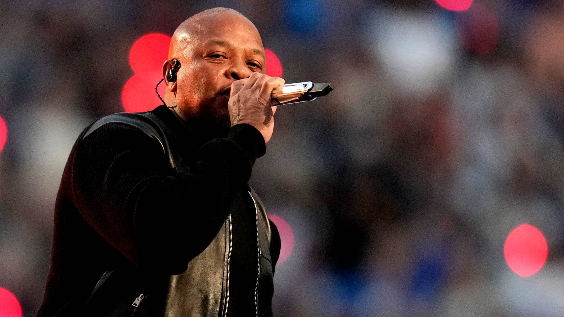 Dr. Dre performs during the half time show of the Super Bowl LVI.