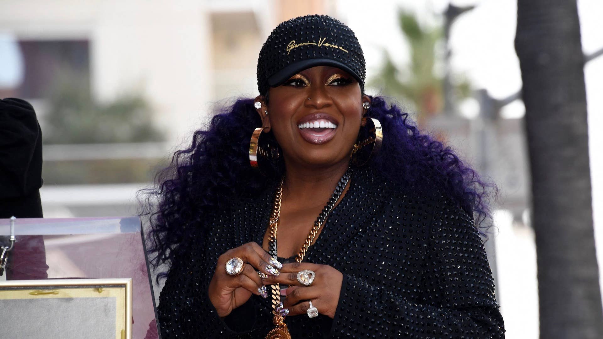 Missy Elliott smiles during the ceremony to honor her with the 2,708th star on the Hollywood Walk of Fame