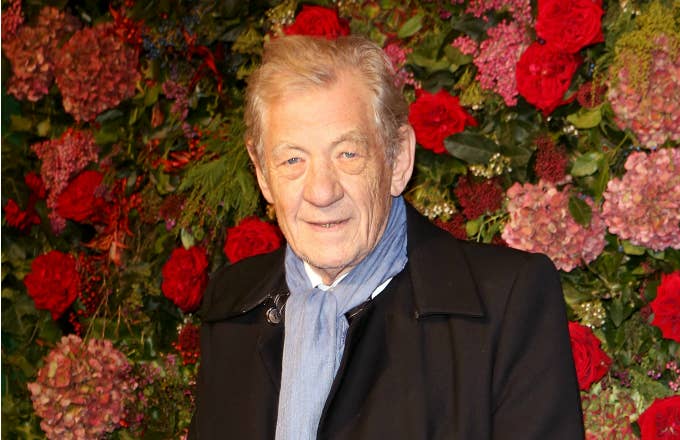 Sir Ian McKellen arrives at The 64th Evening Standard Theatre Awards