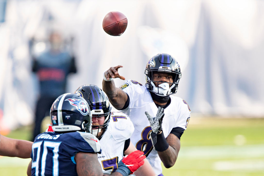 Lamar Jackson Titans Ravens Pass Playoffs 2021