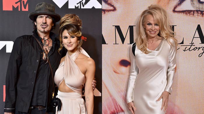 Tommy Lee and Brittany Furlan attend the 2021 MTV Video Music Awards/Pamela Anderson attends the &quot;Pamela, a love story&quot; NY screening