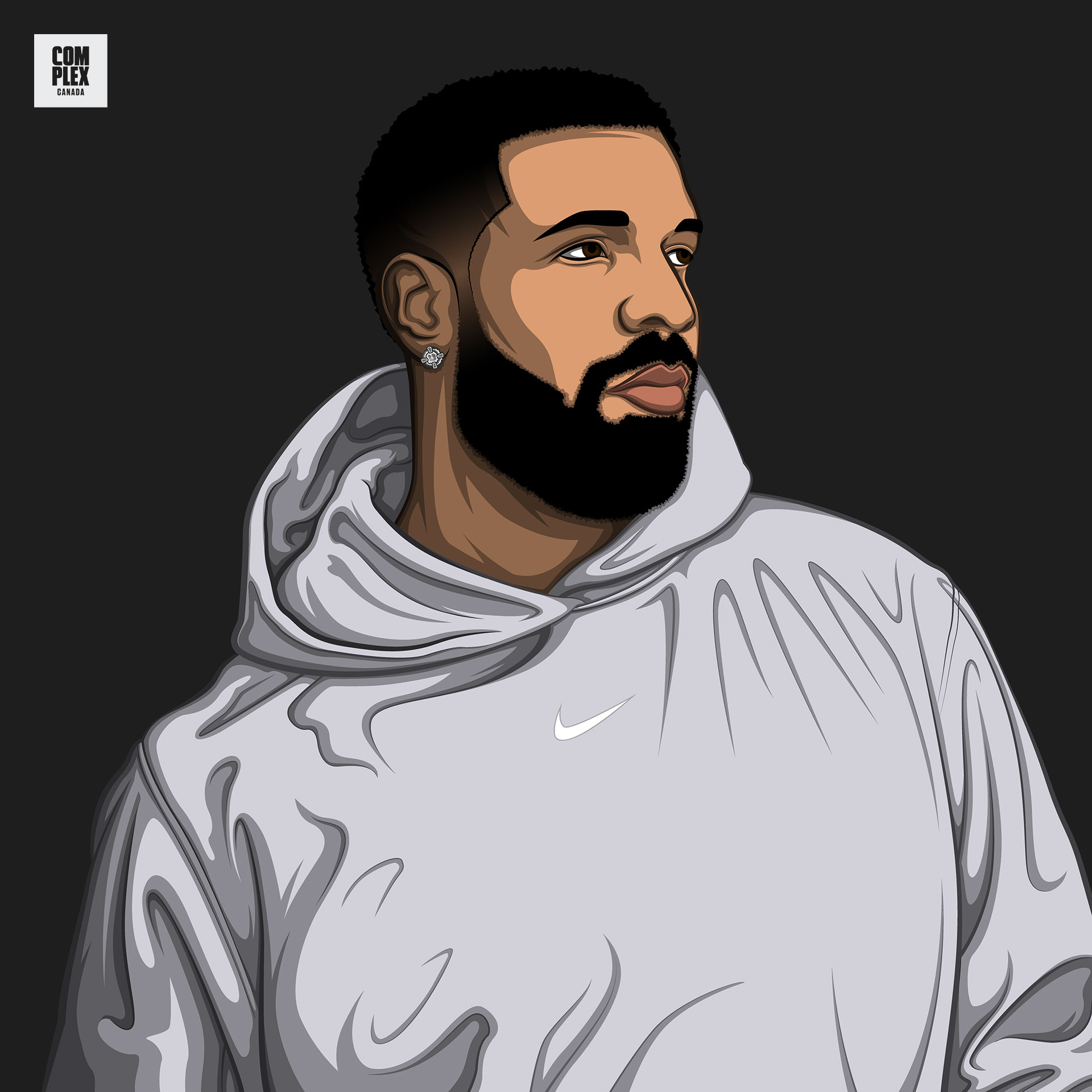 Illustration of Canadian rapper Drake
