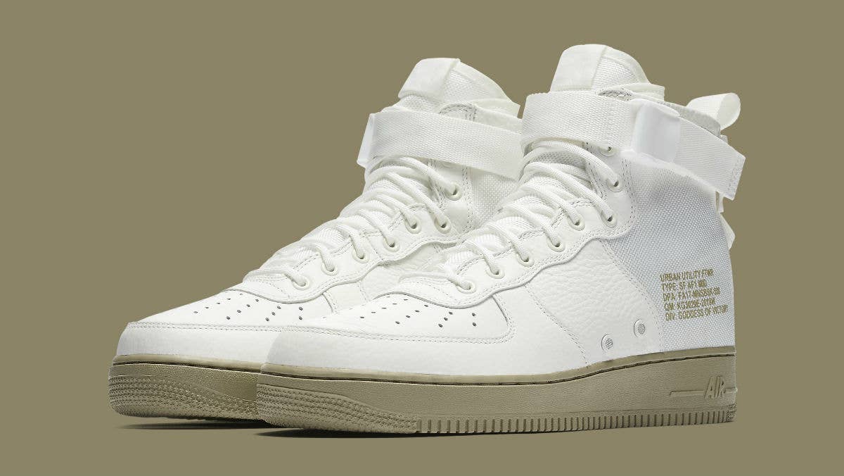 Nike SF Air Force 1 Mid Ivory Neutral Olive Release Date Main 917753 101