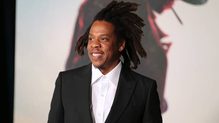 Jay-Z walks the red carpet at a premiere