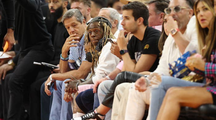 Lil Wayne attends Game 7 between the Phoenix Suns and Dallas Mavericks