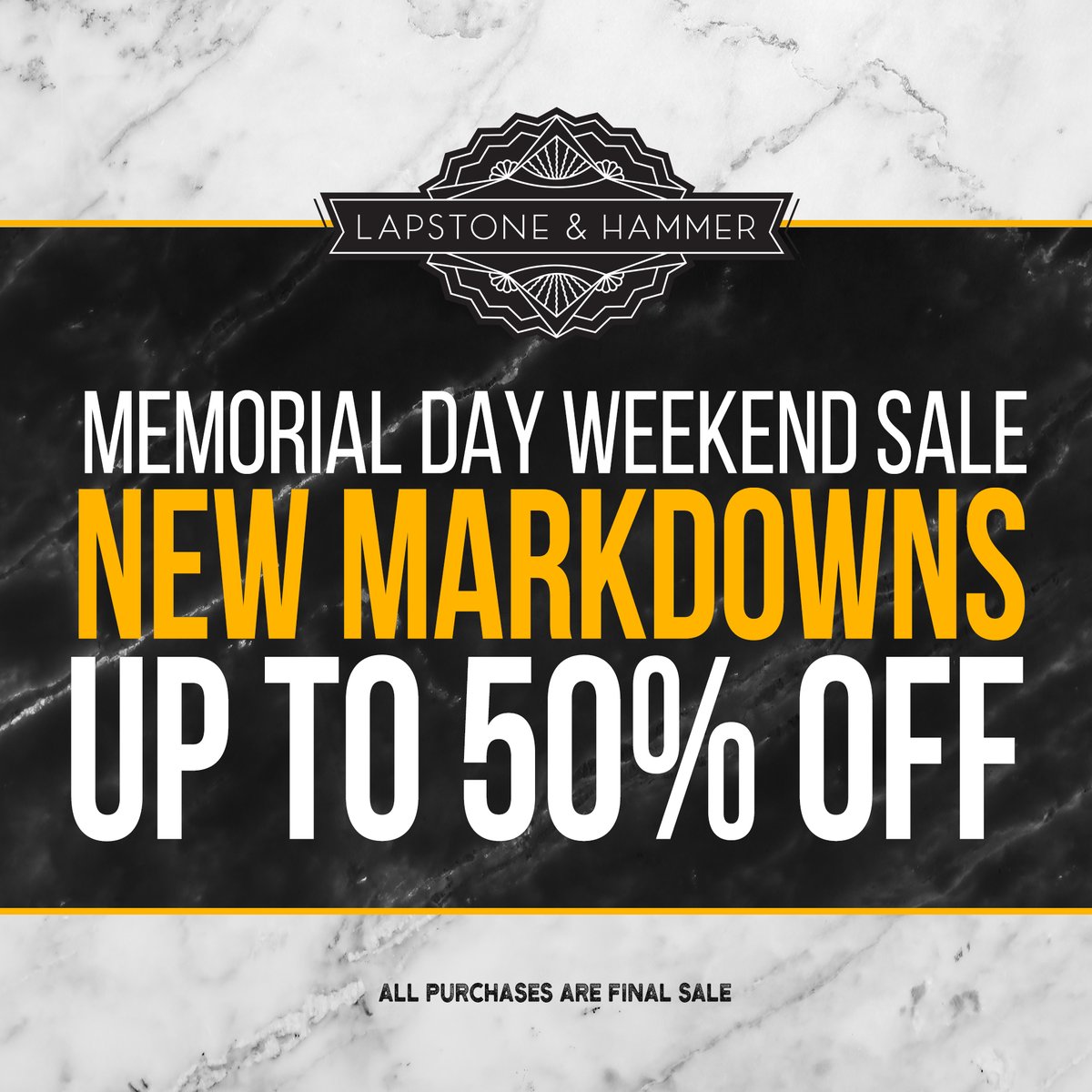 lapstone and hammer memorial day 2019 sale banner