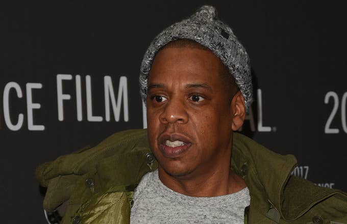 Jay Z attends premiere at the 2017 Sundance Film Festival.