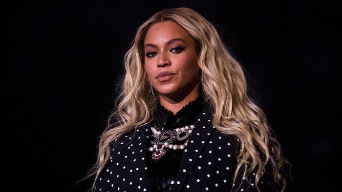 Beyonce photographed during a concert performance.