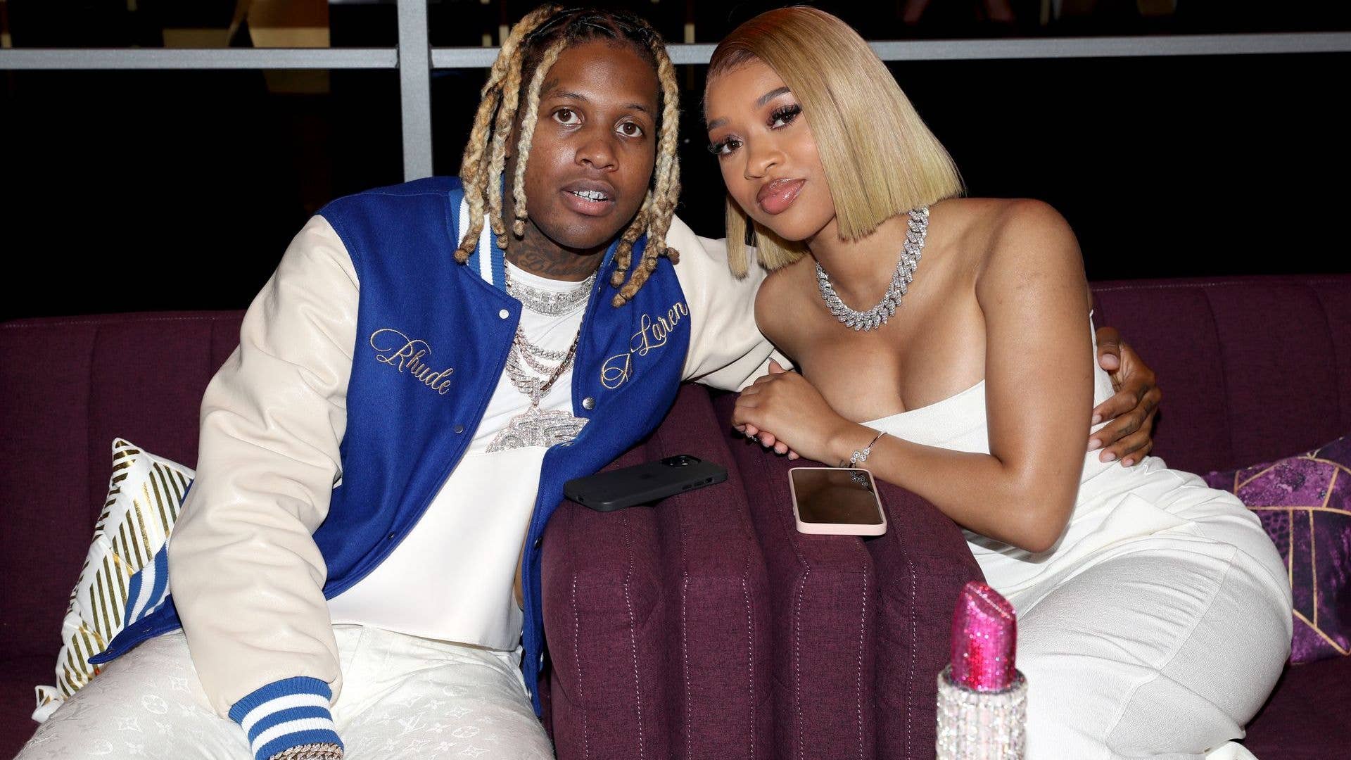 Lil Durk and India Royale attend the BET Awards 2021 at Microsoft Theater