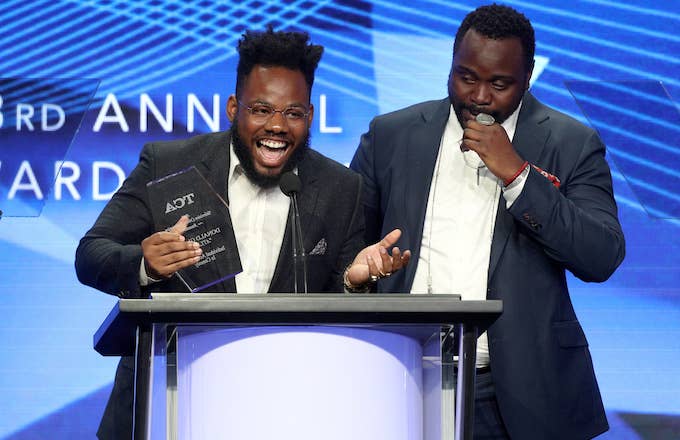 Stephen Glover and actor Brian Tyree Henry accept the award for &#x27;Individual Achievement in Comedy.&#x27;