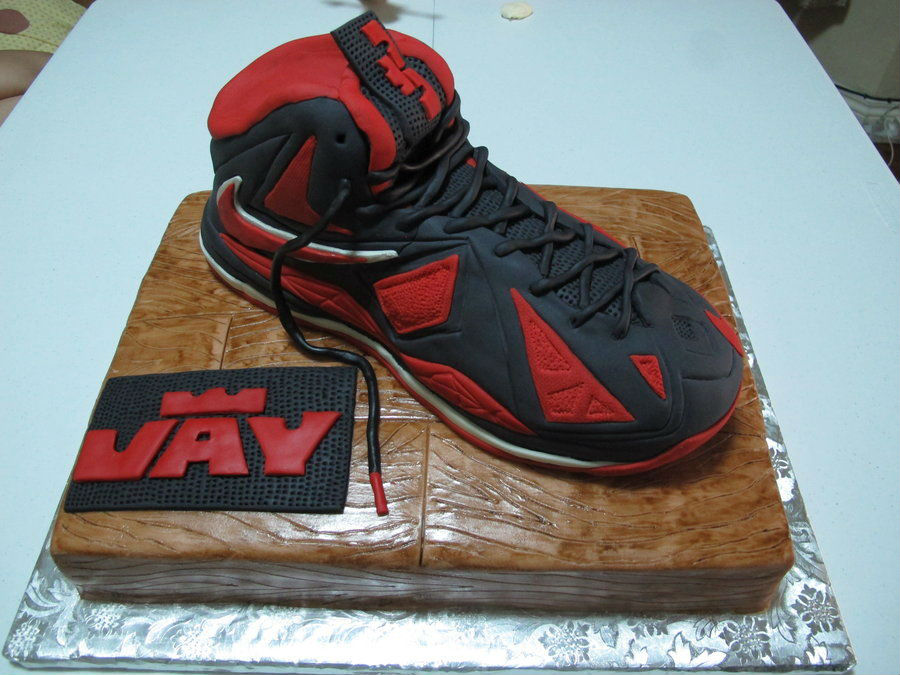 Nike LeBron 10 Black Red Sneaker Cake