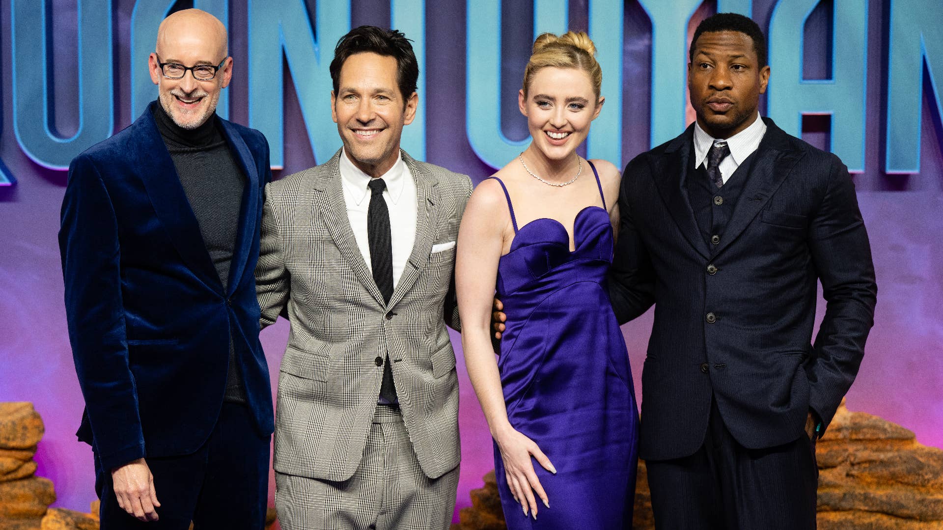 Peyton Reed, Paul Rudd, Kathryn Newton and Jonathan Majors attend the "Ant Man And The Wasp Quantumania" UK Gala Screening.