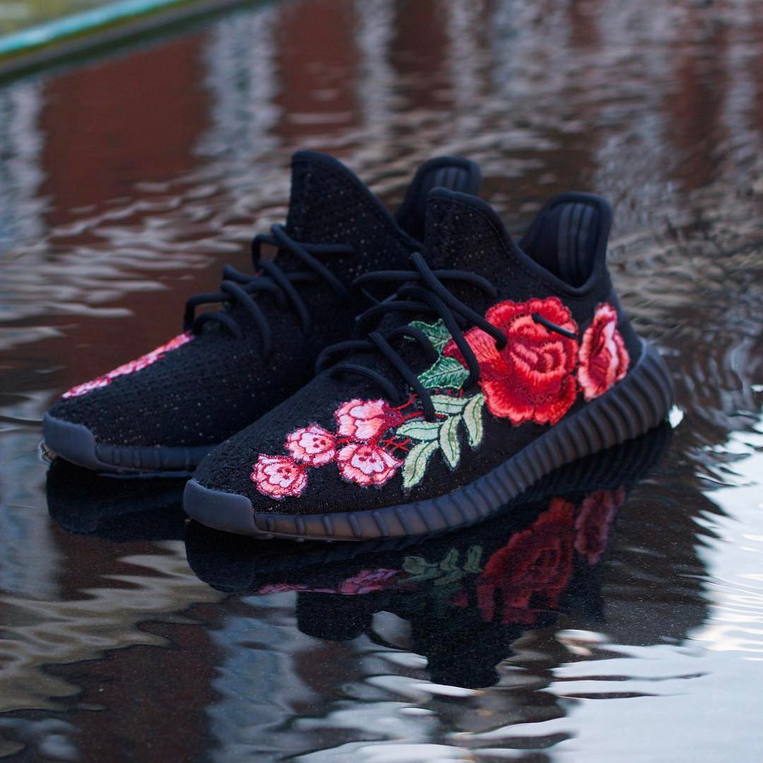Adidas Yeezy 350 Boost V2 Customs: Flowerbomb by Fre Customs