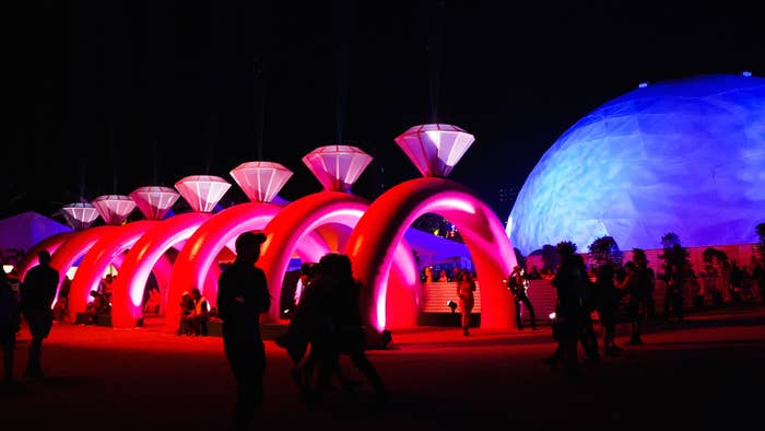 Festival atmosphere during the 2019 Coachella Valley Music And Arts Festival