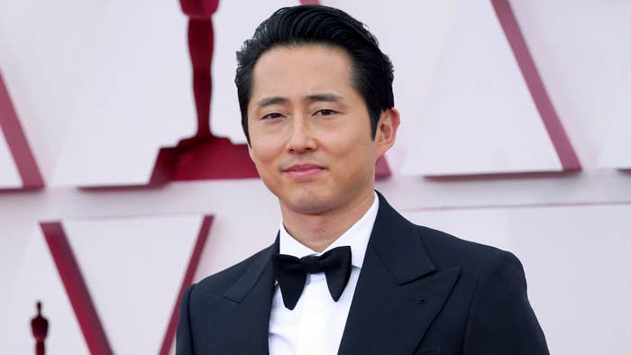 Steven Yeun photographed at Academy Awards