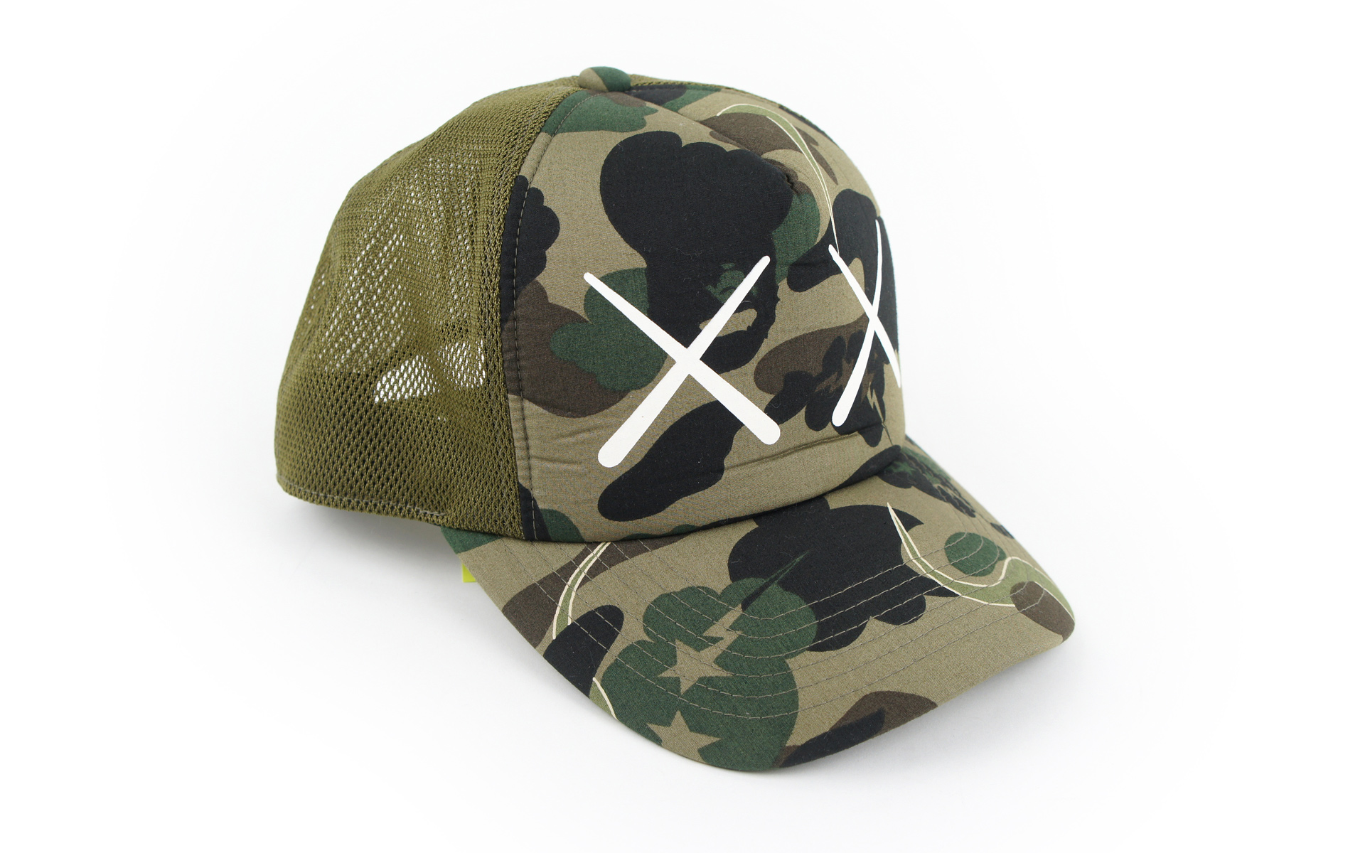 Bape x Kaws Bendy Camo Trucker