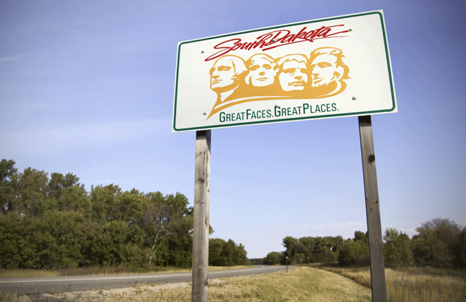 A South Dakota road sign.