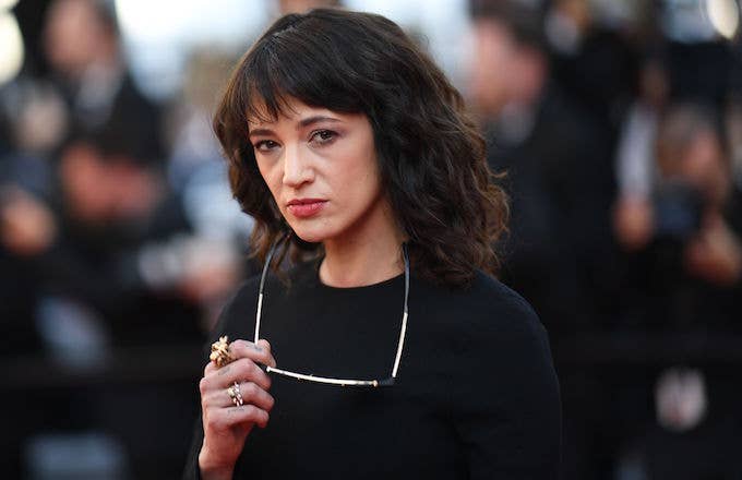Asia Argento poses as she arrives for the screening of the film &#x27;The Man Who Killed Don Quixote.&#x27;