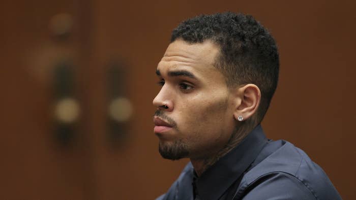 R&amp;B singer Chris Brown appears in court for a probation progress hearing