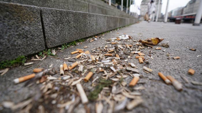 Cigarettes on the street corner.